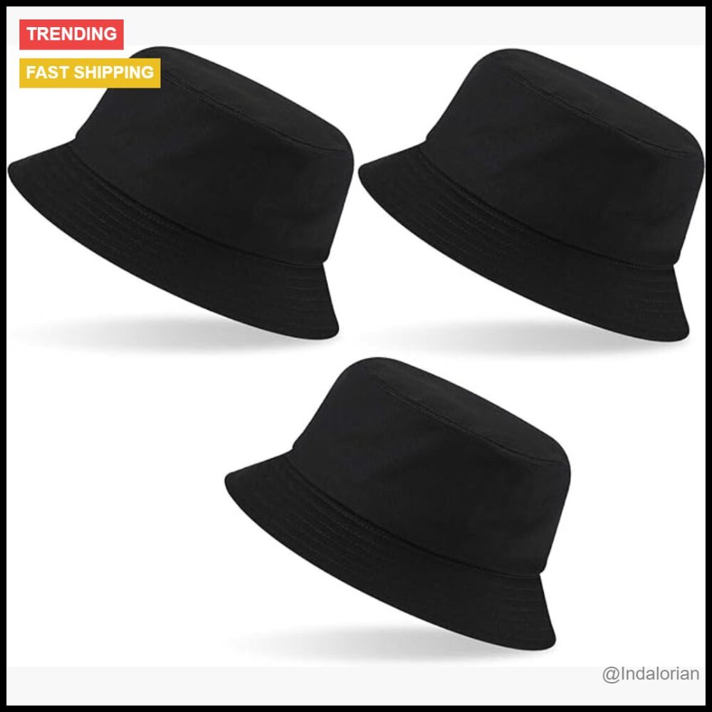 Oversized Cotton Bucket Hat Adjustable Fit Summer Beach Fishing Sun Protection